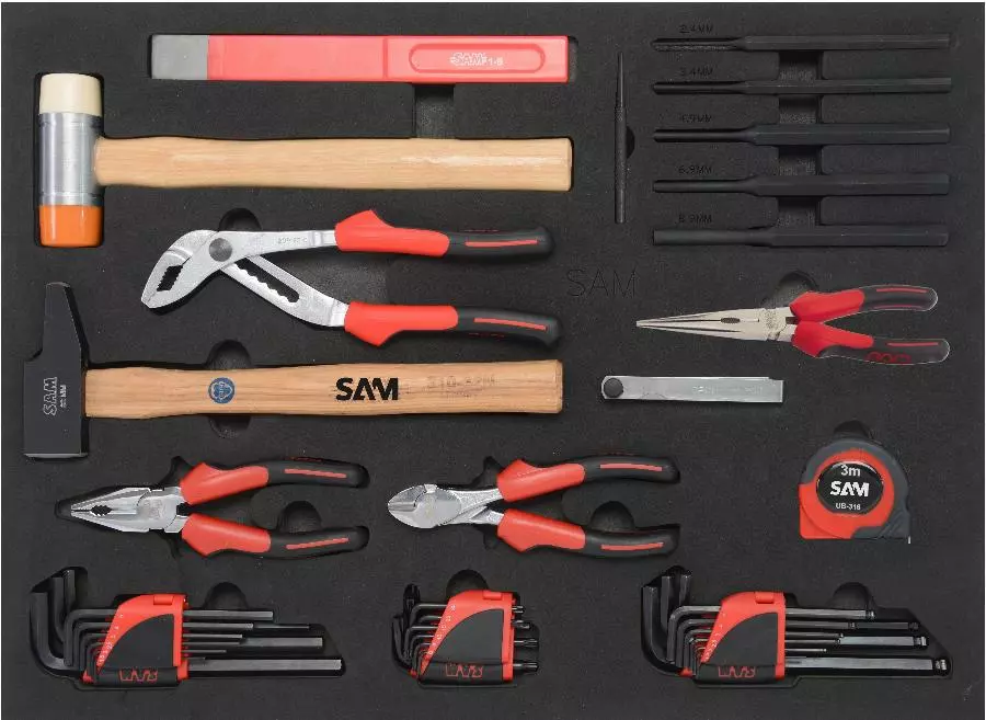 Servante 6 Tiroirs + 135 Outils De Maintenance Indus. SAM OUTILLAGE Modules Abs - 416-135SV â Image 5