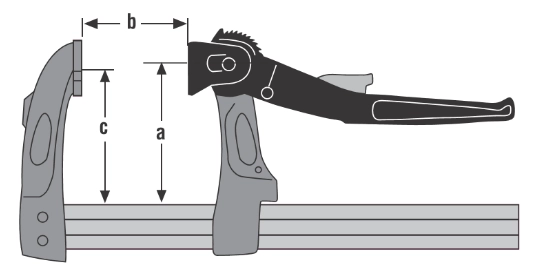 Presse Rapide à Levier URKO - Serrage 300mm - Saillie 107mm - Rail 35x8mm - 4003L – Image 3