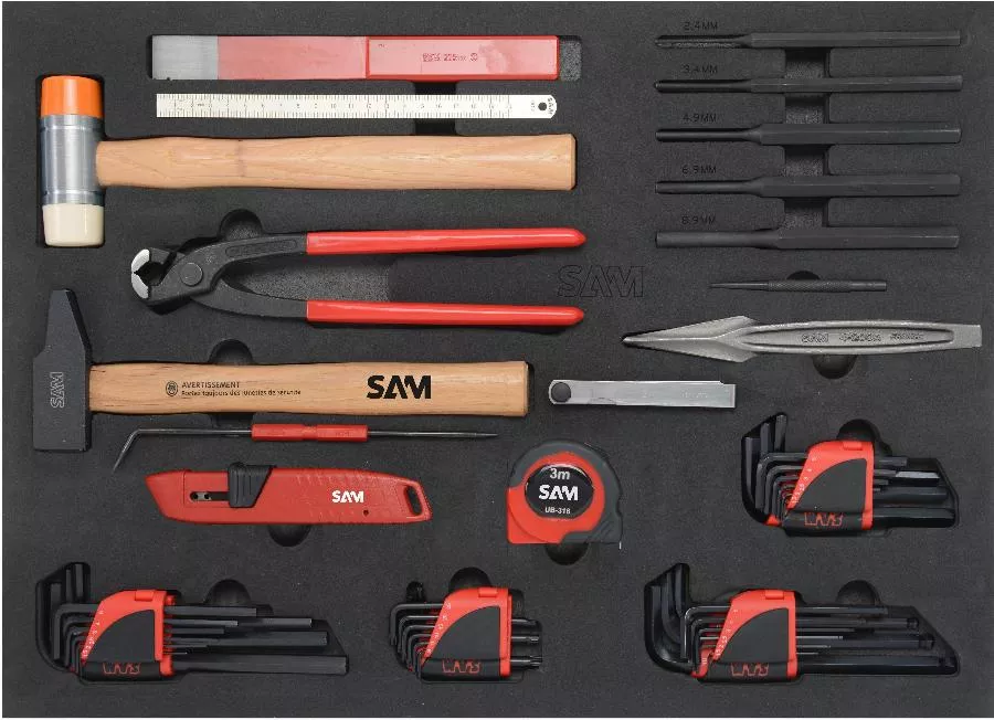 Servante 6 Tiroirs + 135 Outils De Maintenance Indus. SAM OUTILLAGE Modules Abs - 416-135SV â Image 4